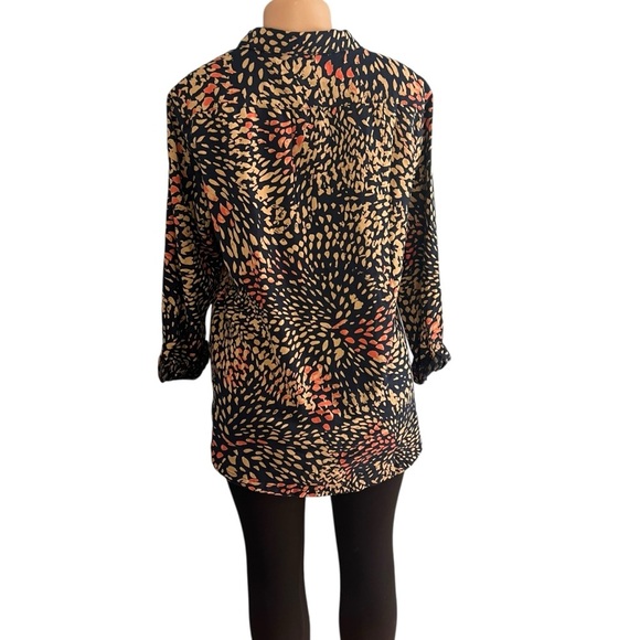 White Stuff Navy Blue Speckled Organic Cotton Blouse - Picture 7 of 9